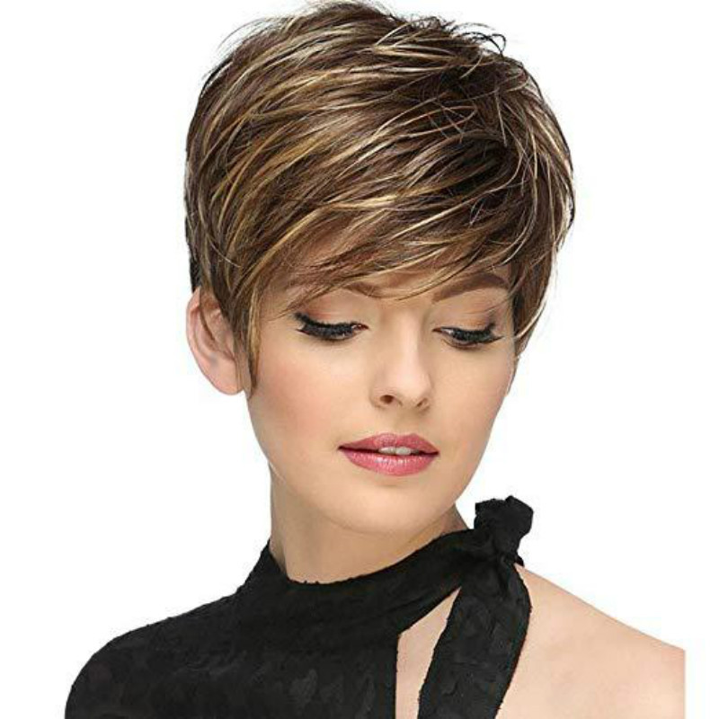 Women's Fashion Casual High-temperature Fiber Air Bangs Short Straight Hair Wigs display picture 1