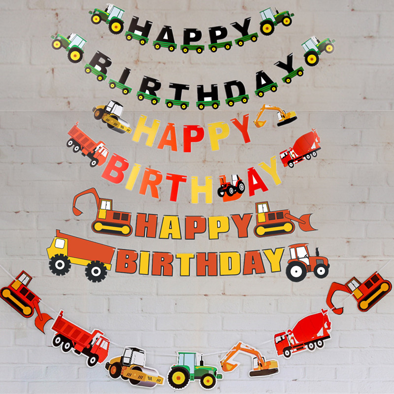 Copyright Engineering Car Happy Birthday Letter Flag Happy Birthday Party Birthday Happy Color Flag