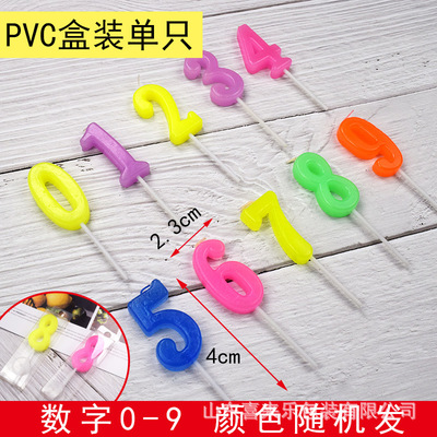 number candle Cartoon originality colour 0-9pvc Gift box packaging birthday party smokeless Large candle Single