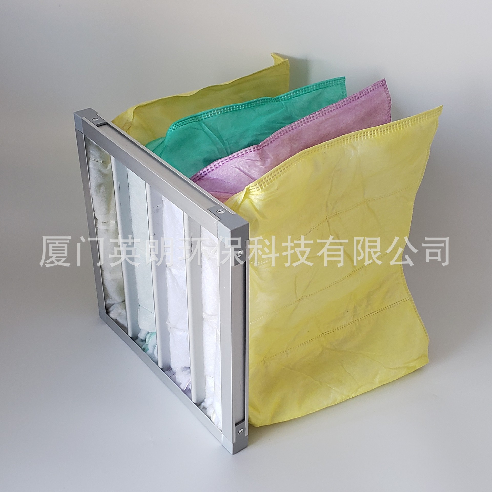 粗效空气过滤袋592、381袋式中效过滤器、595黄红白紫绿铝框滤网