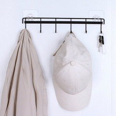 鐵藝六連鈎廚房強力粘鈎家用浴室免打孔6連排鈎壁掛無痕粘膠掛鈎