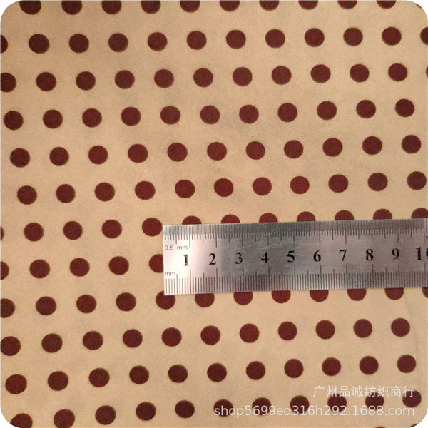 Polyester wave dot printed cloth peach skin velvet 0.6 dot printed…