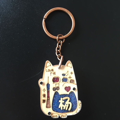 廣州啓旺銘旅遊紀念工藝品木質百家姓鑰匙扣木質品加工激光切割木