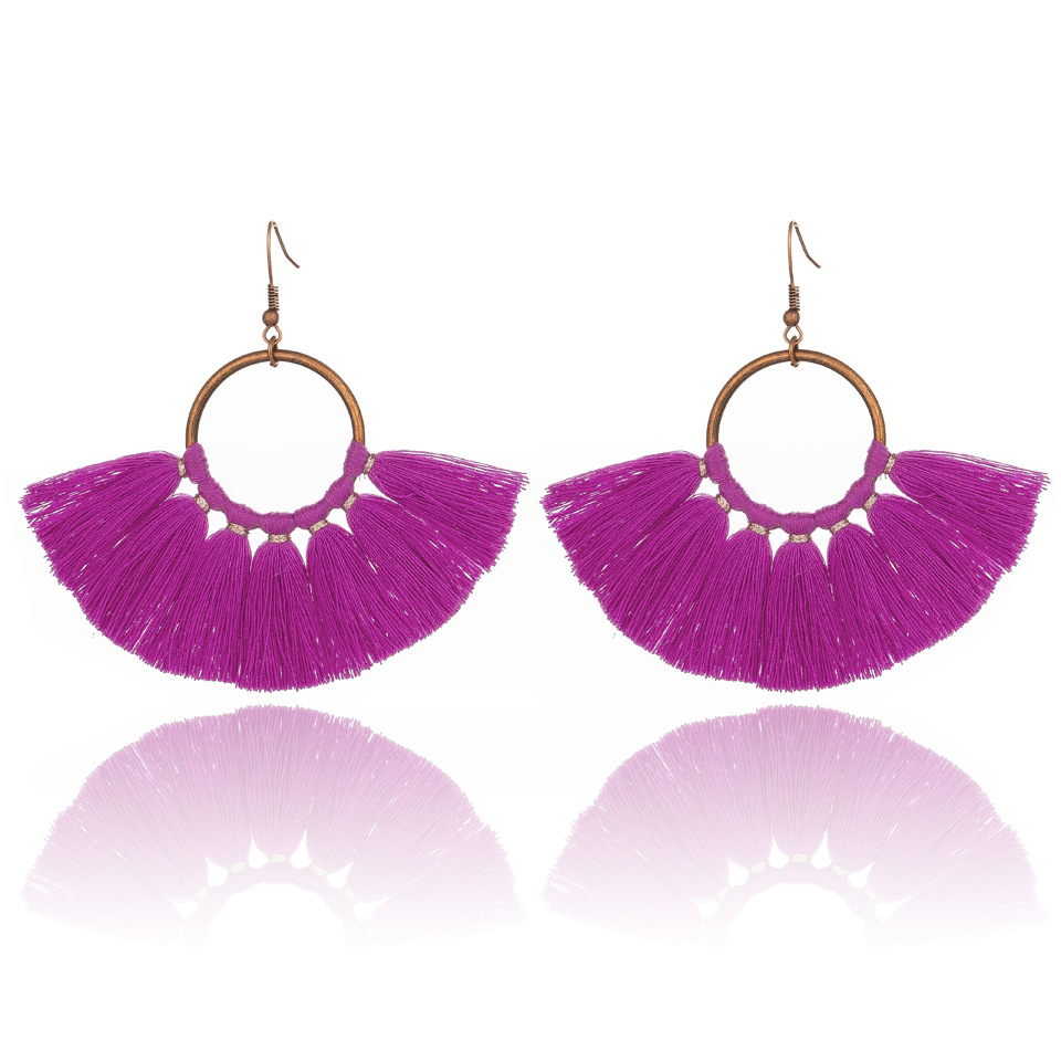 Bohemia Big Circle Tassel  Alloy Earrings display picture 8