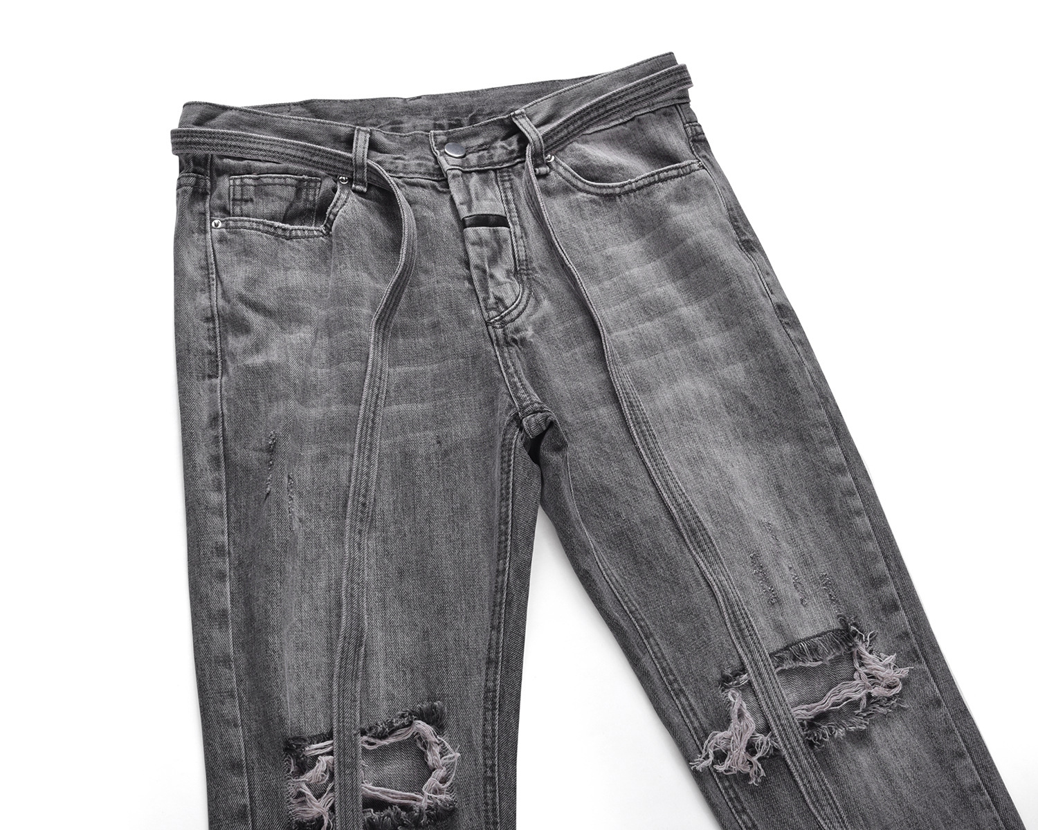 Zipper Trousers Jeans Grey 34