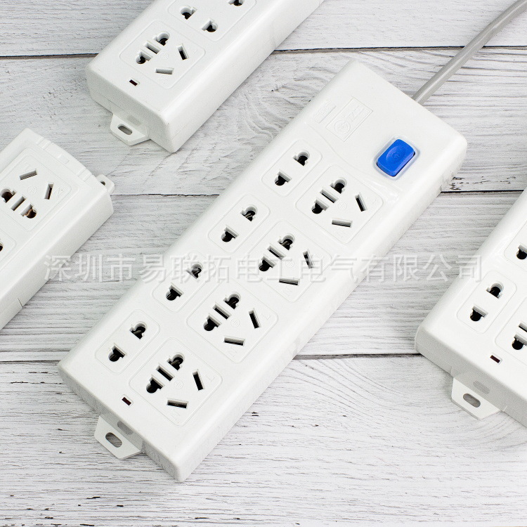 带开关2米家居插线板 接线电源插排 带线排插批发 有线插座板