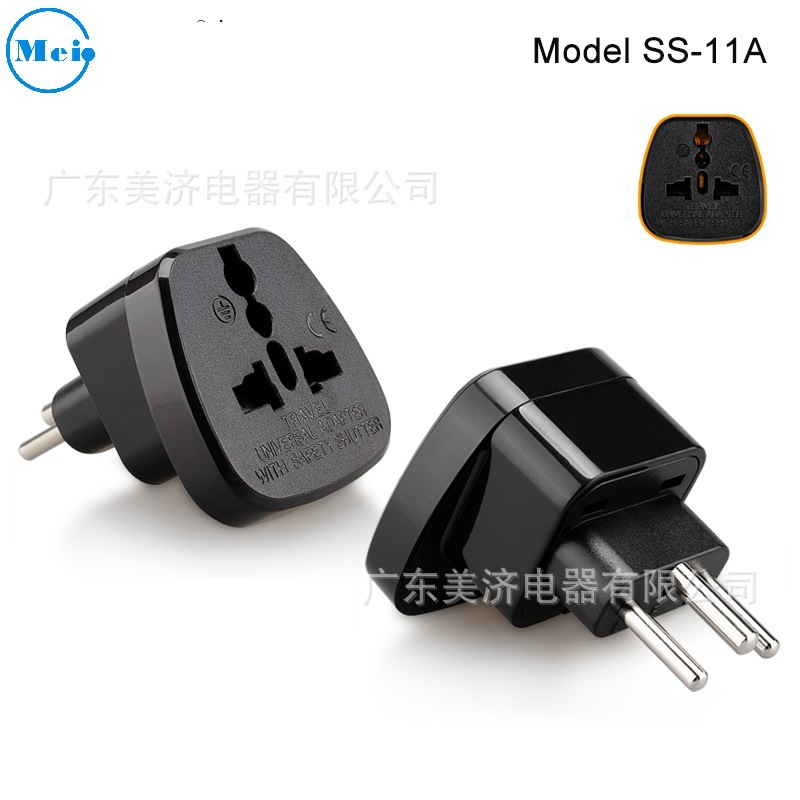 万用座转换器万能转换头 带保护门瑞士转换插头 SS-11A