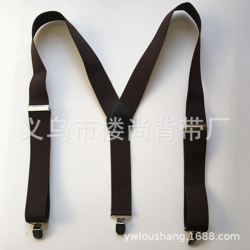 跨境货源 高弹力背带 防滑夹吊裤带Y型纯色3夹成人盒装背带现货-阿里巴巴