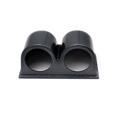 Factory direct car modified carbon fiber two-hole instrument frame 52mm horizontal row sitting instrument seat/instrument cover (automobile instrument) - carbon-fiber