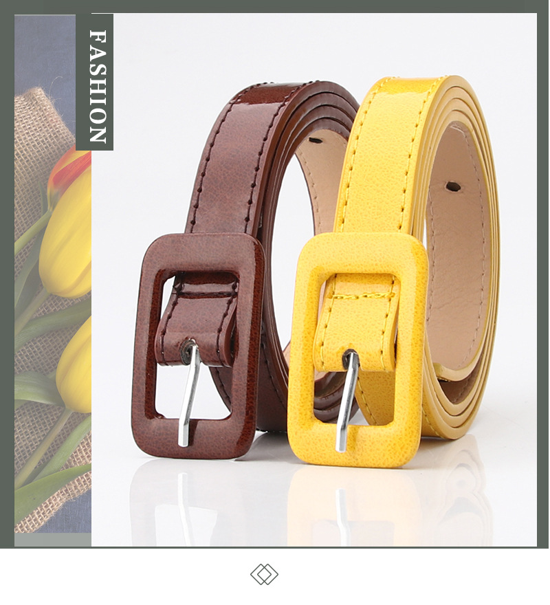 Basic Rectangle Pu Leather Iron Women'S Leather Belts display picture 1