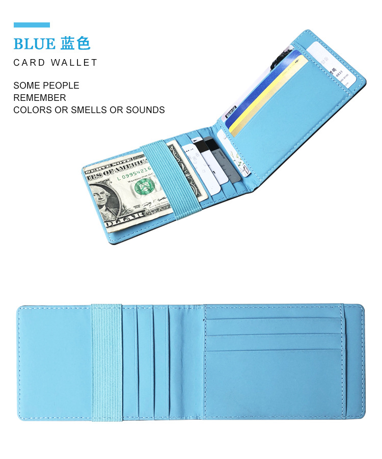 New Korean Fashion Us Dollar Clip Men's Leather Wallet Pu Card Bag Elastic Band Small Card Bag Wholesale Nihaojewelry display picture 8