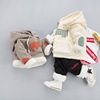 2019 winter Children Plush suit new pattern baby Hooded letter thickening Two piece set One piece On behalf of