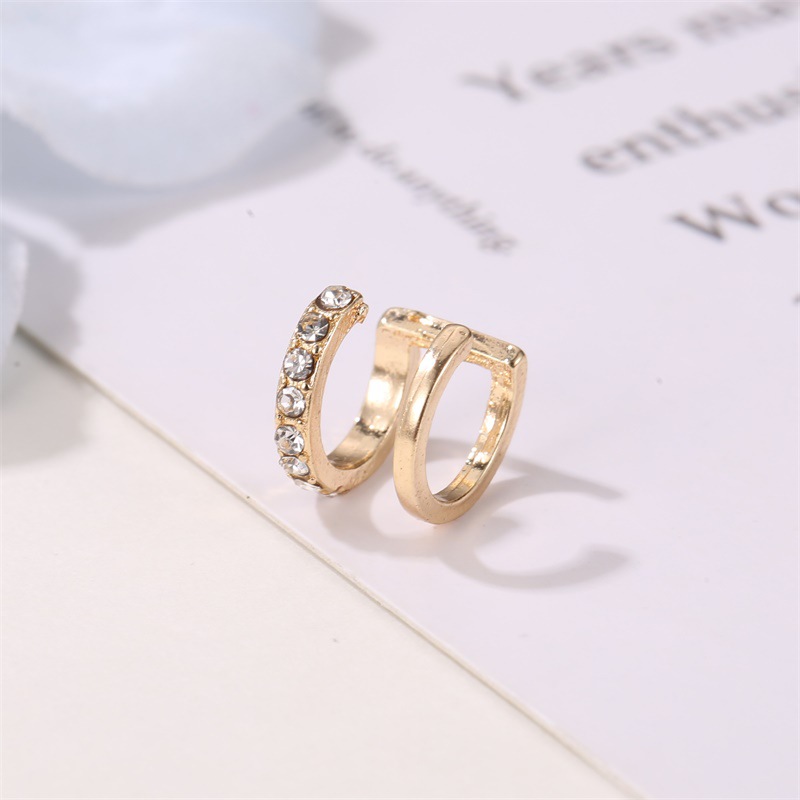 Wholesale Jewelry Lady U Shape Copper Artificial Gemstones Plating Earrings display picture 6