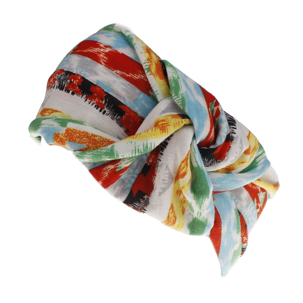 Retro Multicolor Stripe Cloth Printing Hair Band display picture 4