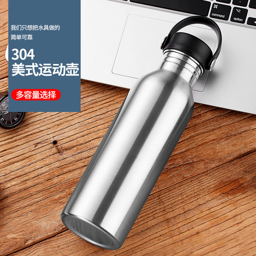 K60710 stainless steel sports water bottle 304 outdoor cycling water bottle American sports bottle fitness water cup cross-border