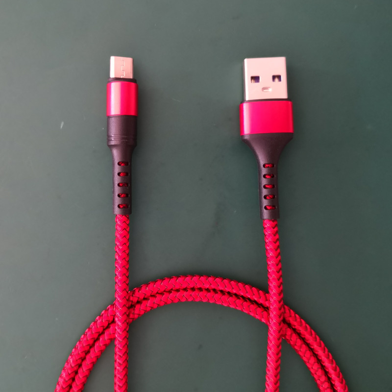 Phone charging cable USB nylon weave apply Huawei Android Apple data line aluminium alloy 3A Fast charging