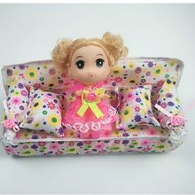 芭芘巴比公主娃娃玩具配件迷尔布沙发椅 布艺沙发椅 带2个抱枕