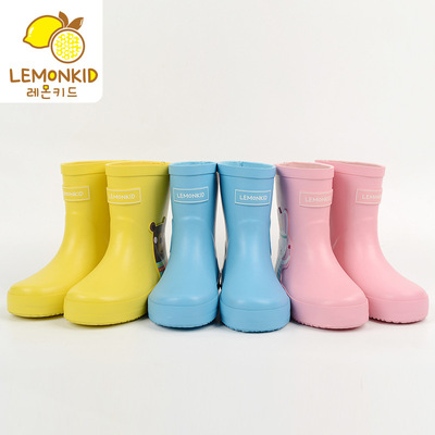 19 Lemon baby new pattern children Rain shoes rubber non-slip waterproof environmental protection pupil children child Boots wholesale