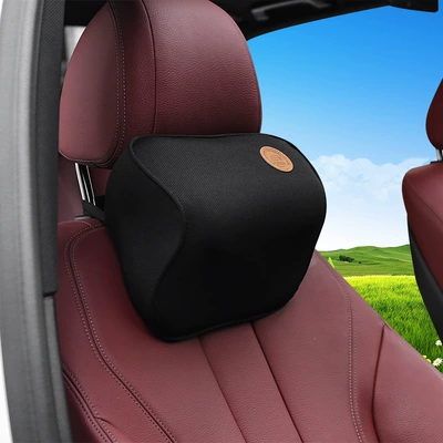 Cushion Car Waist Cushion — Waist support - pure-black-headrest-1