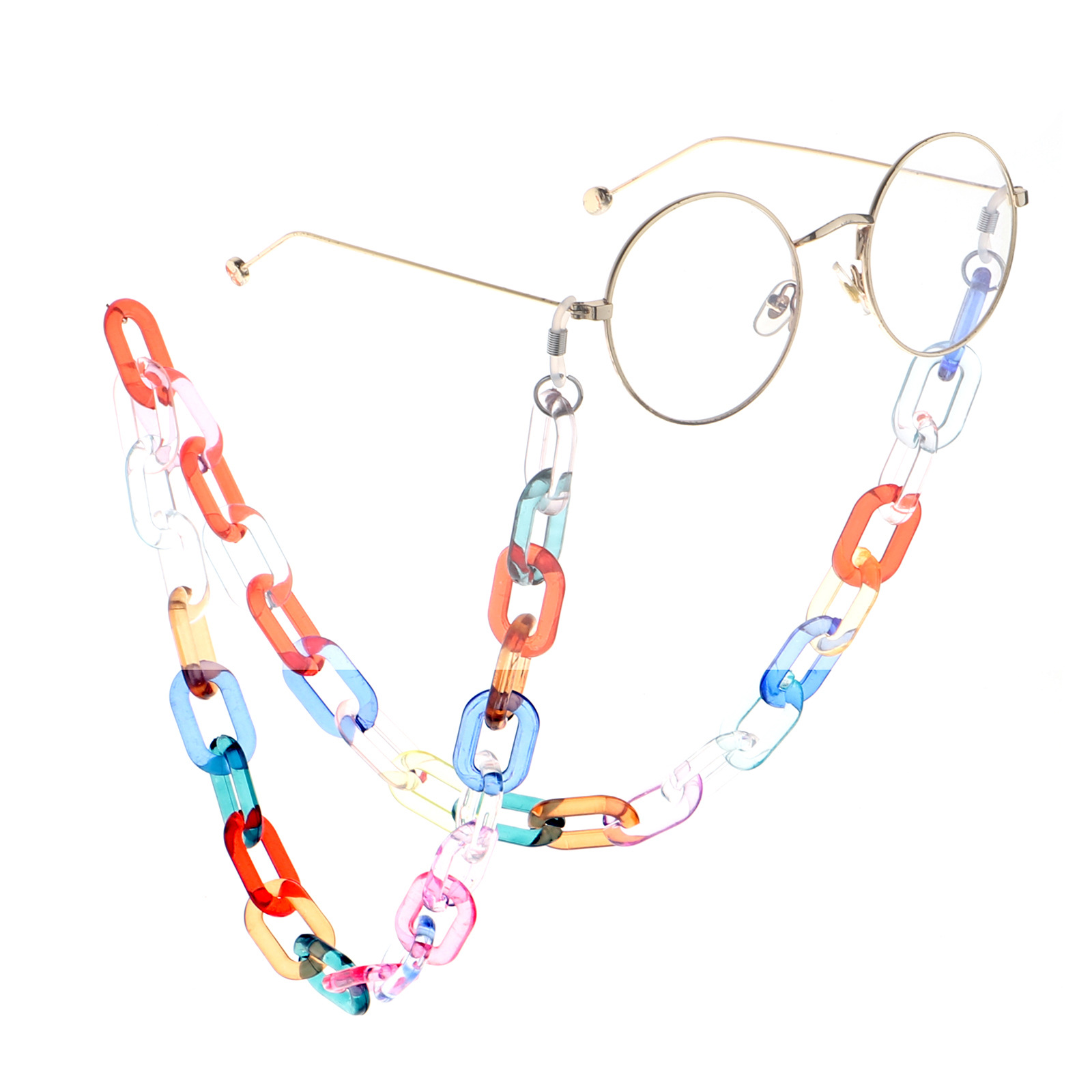 Simple Transparent Color Acrylic Glasses Chain display picture 4