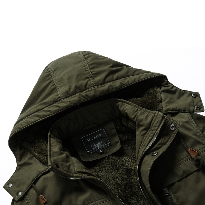 Invierno nuevo abrigo de hombre chaqueta lavada forrada de lana caliente a prueba de frío de los hombres abrigo de algodón acolchado Amazon AliExpress al por mayor