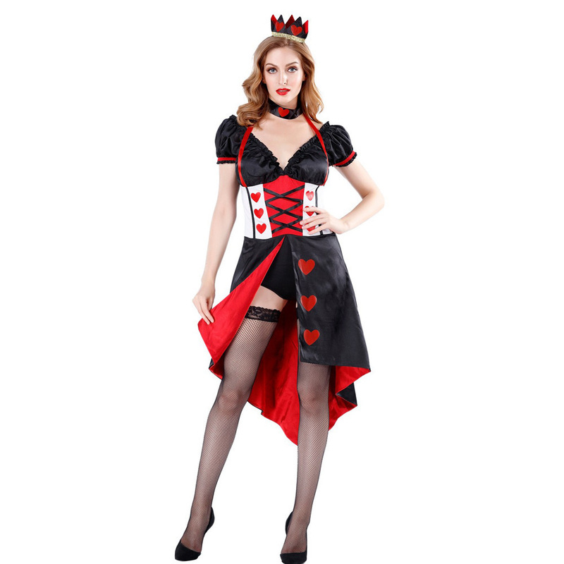 New Alice in Wonderland Queen of Hearts Costume Prom Poker Queen Costume Halloween Costume
