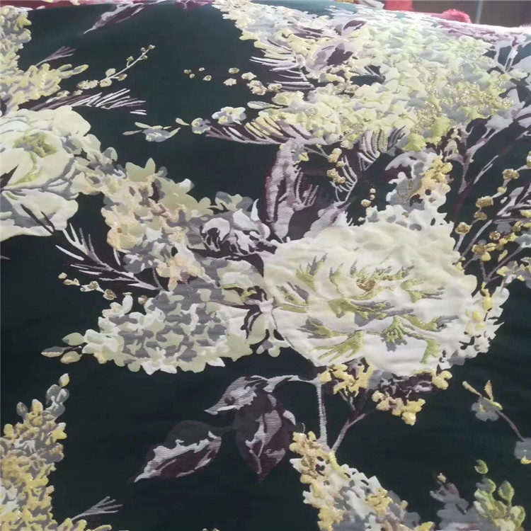 满天星小花朵图案色织梭织提花布料适用于服装装饰鞋子布沙发布