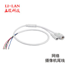 摄像机网络尾线 监控装机网线 RJ45+DC IP防水线 9芯安防网络线