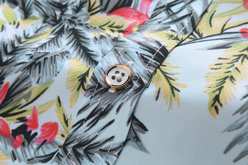 Autumn New Large Size Men's Printed Long-sleeved Shirt Men's British Style Slim-fit Pointed Collar Long-sleeved Shirt