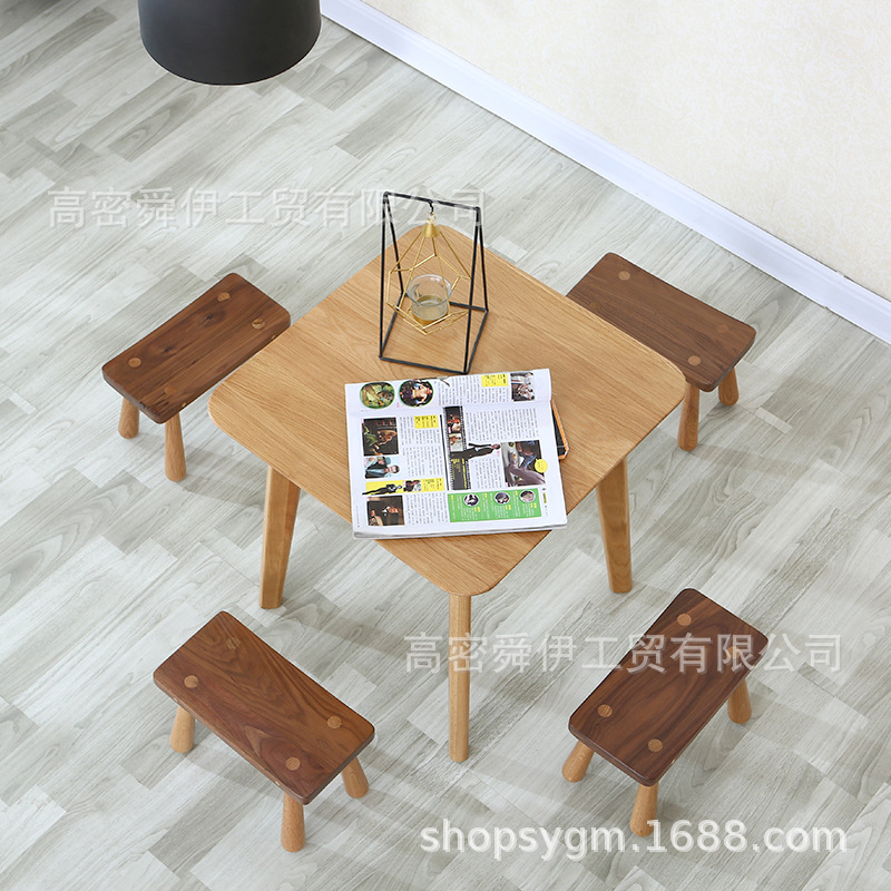 Northern Europe All solid wood stool household adult Wooden bench a living room Kangzhuo originality Low stool Windows Wooden bench Children's stool