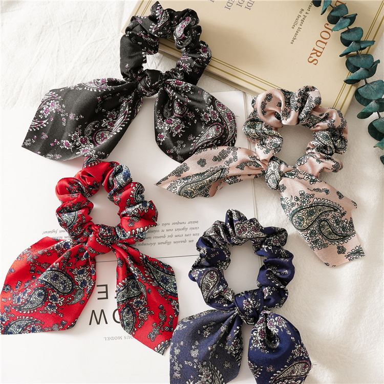 14g Weight Hair Tie Hair Accessories Type 1 Piece Quantity Casual, Holiday, Street Occasion Cloth Material Printing Pattern All Seasons Season Women's Gender Elegant, Lady Style Elegant Lady Women's Printing Cloth Hair Tie 2