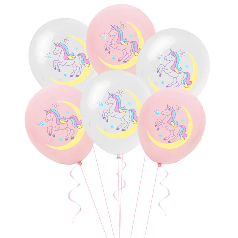 跨境 12寸彩色印刷独角兽乳胶气球 婚庆生日主题派对装饰用品