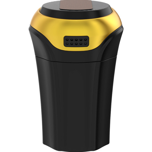 New car ashtray creative car supplies with LED light solar charging stainless steel ashtray