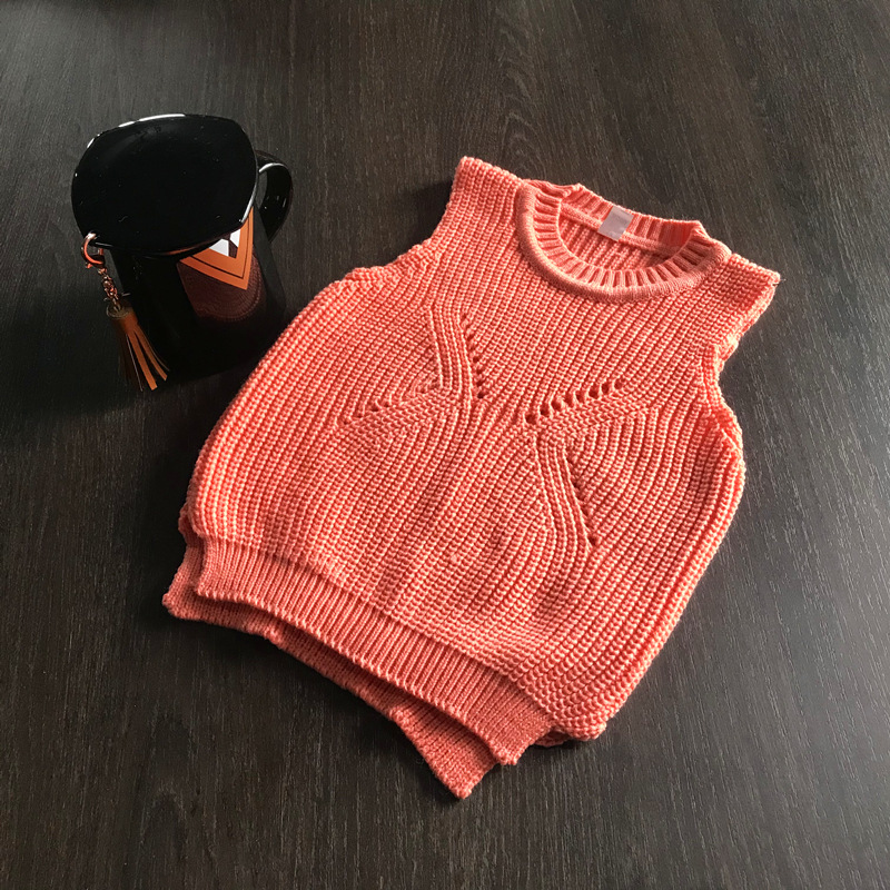 Entrega de una pieza [Jin Yong] Chaleco de punto para niños chaleco de lana para bebés suéter de color sólido para niños nuevos