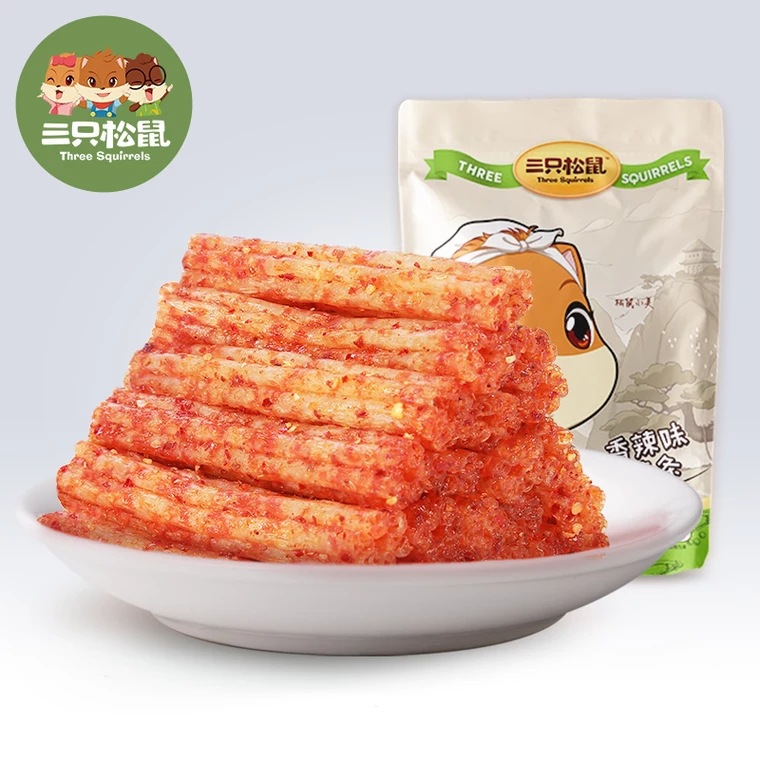 【三只松鼠_香辣味辣条180g】休闲零食特产大刀肉大面筋|ms