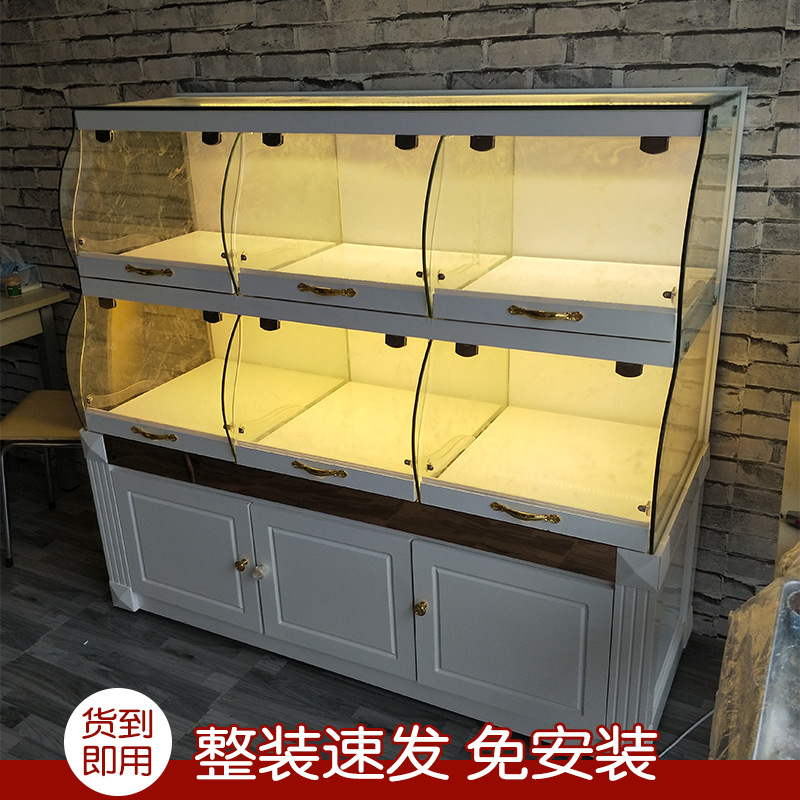 According to the needs of customized bread Display cabinet Arc panetièrel food Container Showcase Glass Showcase