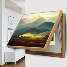 電表箱掛畫免打孔安裝開關盒裝飾遮擋配電箱推拉液壓代發