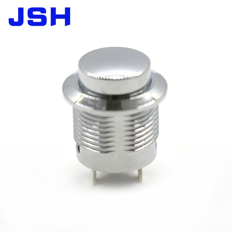 金属按钮开关自复位高头电源标插脚防水小开关环形灯无灯点动