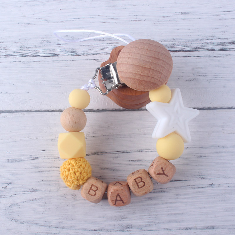 Suministros para bebés calmante clip de chupete de silicona bebé anti-gota cadena cuentas de silicona Cadena de chupete Comercio exterior Amazon Venta caliente