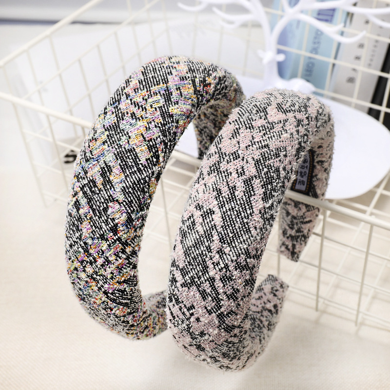 Sponge Thickening Material Headband Ladies Wide Side Headband display picture 1