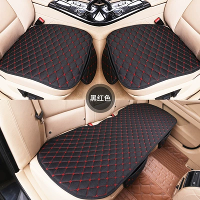 linen small three-piece four-season universal | Universal seat cover - black-red-universal-three-piece-set