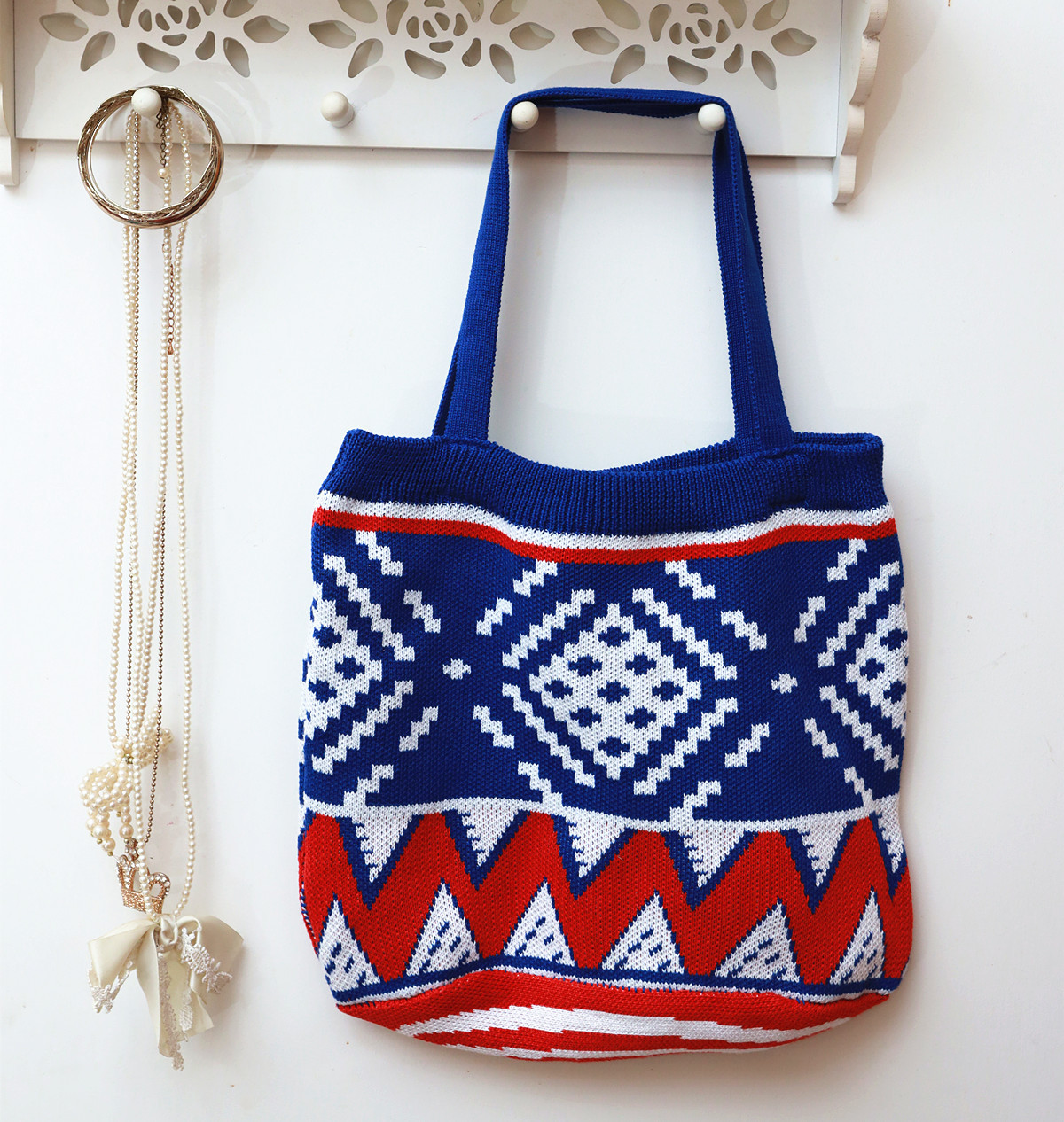 产地货源跨境新款几何图案包包　沙滩包休闲袋单肩包爆款现货