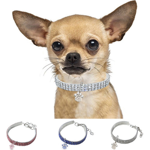 Factory direct sale pet collar crystal elastic necklace including pendant collar dog accessories wholesale