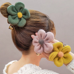South Korea's Dongdaemun Internet celebrity flower hair band hair band plush Korean style leather cover headwear headband hair rubber band for women