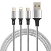 Universal nylon woven charging cable, 1.2m, three in one