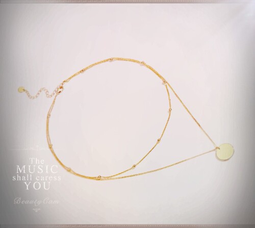 AliExpress European and American multi-layer necklace women's clavicle chain simple round pendant short neck chain necklace jewelry