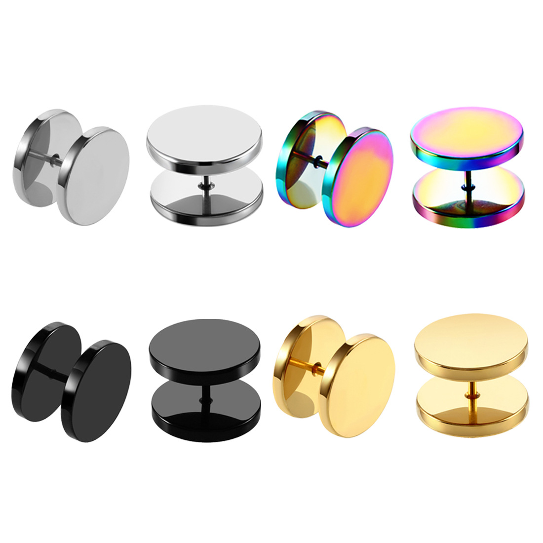 1 Piece Simple Style Solid Color Plating Stainless Steel Ear Studs display picture 1