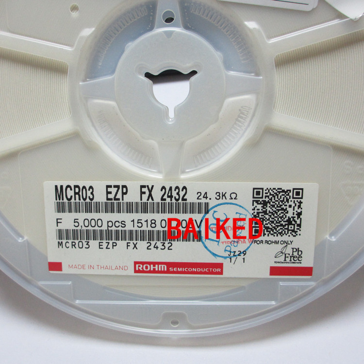 贴片汽车级电阻 1/10W 0603 24.3K 1% MCR03EZPFX2432 ±100ppm 
