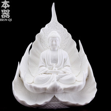 本器德化白瓷雕塑如来佛装饰艺术品收藏摆件菩提心释迦牟尼三宝佛