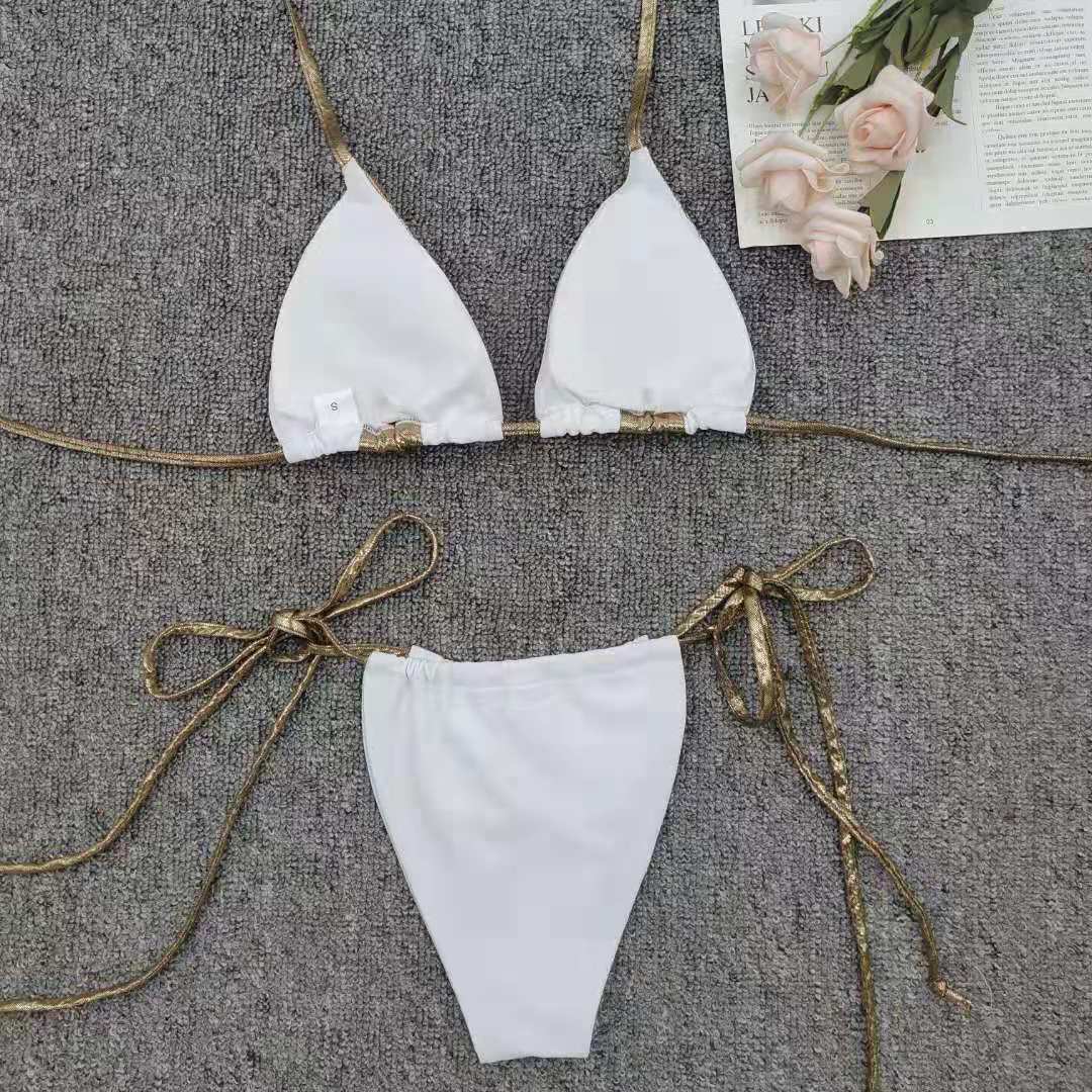 traje de baño dividido costura de encaje bikini sexy NSZO1582